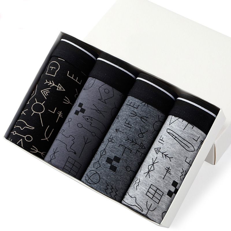 Boxer Brief Pack Cotton - 남성용 섹시한 팬티, 코튼 속옷, 통기성